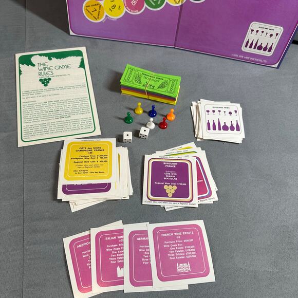 The Wine Game 1978 Wine Diversions Ltd Board Game Vintage 70s - Picture 3 of 4